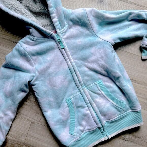 Wonder Nation Tie Dye Fleece Lined Zip Up Jacket Coat Size Small - Picture 2 of 5
